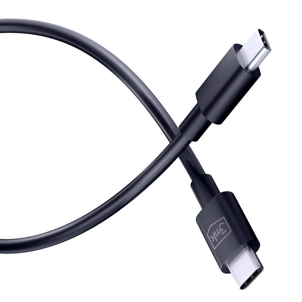 USB-C Data- og Opladningskabel - USB-C 3MK Hyper, 100W, 1.2m, Sort