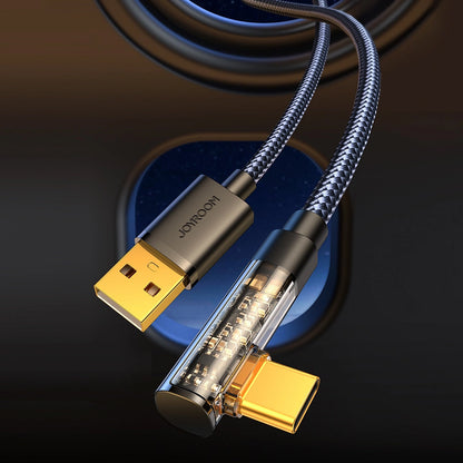 Data- og opladningskabel USB-A - USB-C Joyroom S-UC027A6 Angled, 60W, 1.2m, Sort