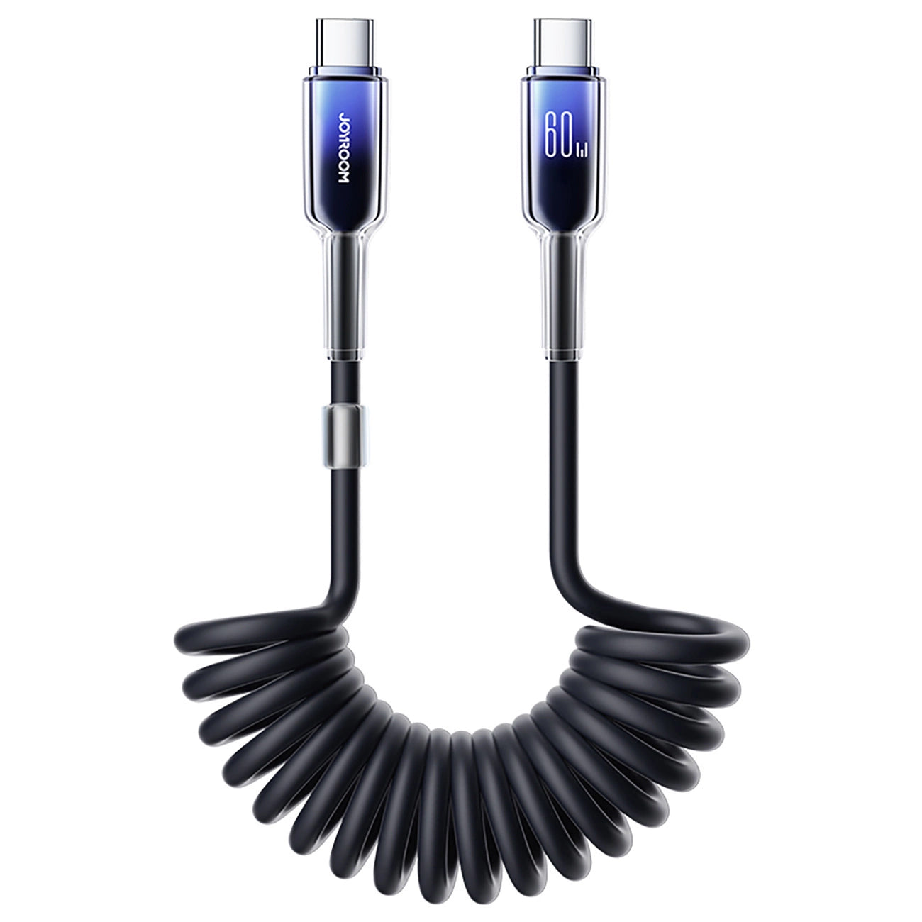 USB-C data- og opladningskabel - USB-C Joyroom S-A43 Crystal, 60W, 1.5m, Sort