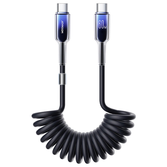 USB-C data- og opladningskabel - USB-C Joyroom S-A43 Crystal, 60W, 1.5m, Sort