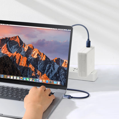 USB-C data- og opladningskabel - USB-C Joyroom A4 Display, 100W, 1,2m, Blå