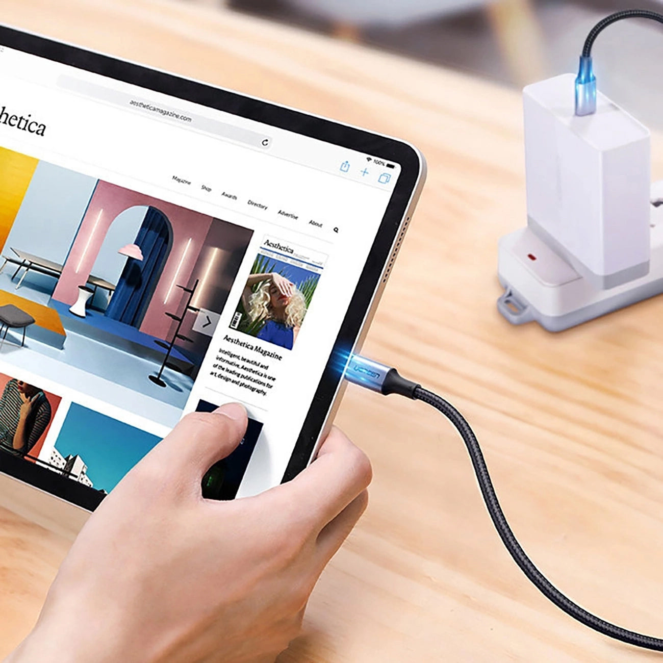 USB-C Data- og Opladningskabel UGREEN US316, 100W, 1.5m, Grå
