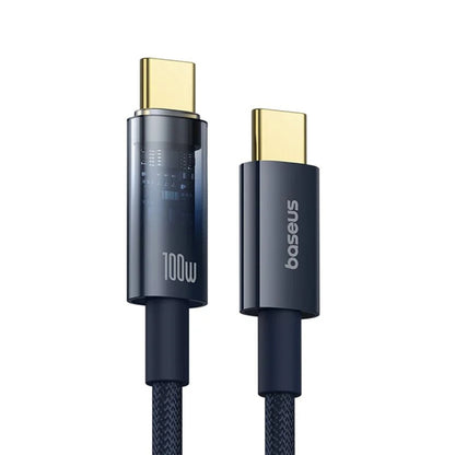 Data- og opladningskabel USB-C - USB-C Baseus Explorer, 100W, 1m, Marineblå P10319704321-00