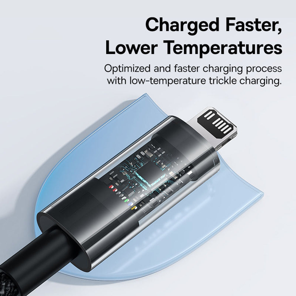 Data- og opladningskabel USB-C - Lightning Baseus Gem, 20W, 1m, Sort P10373001111-00