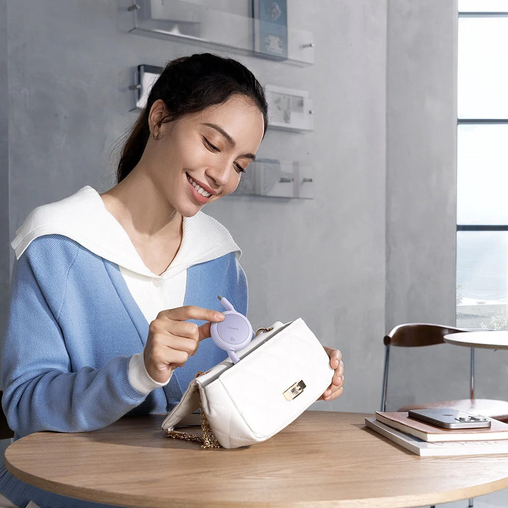 Data- og opladningskabel USB-C - USB-C Baseus Free2Pull Mini Retractable, 60W, 1m, Sort P10364500111-01