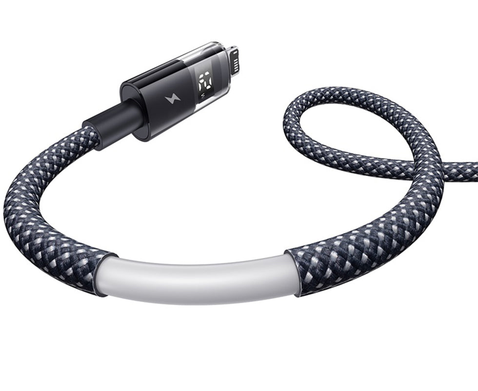 Data- og opladningskabel USB-A - Lightning Baseus Display 2, 18W, 2m, Sort P10382700121-01