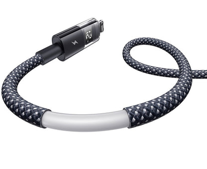 Data- og opladningskabel USB-A - Lightning Baseus Display 2, 18W, 2m, Sort P10382700121-01