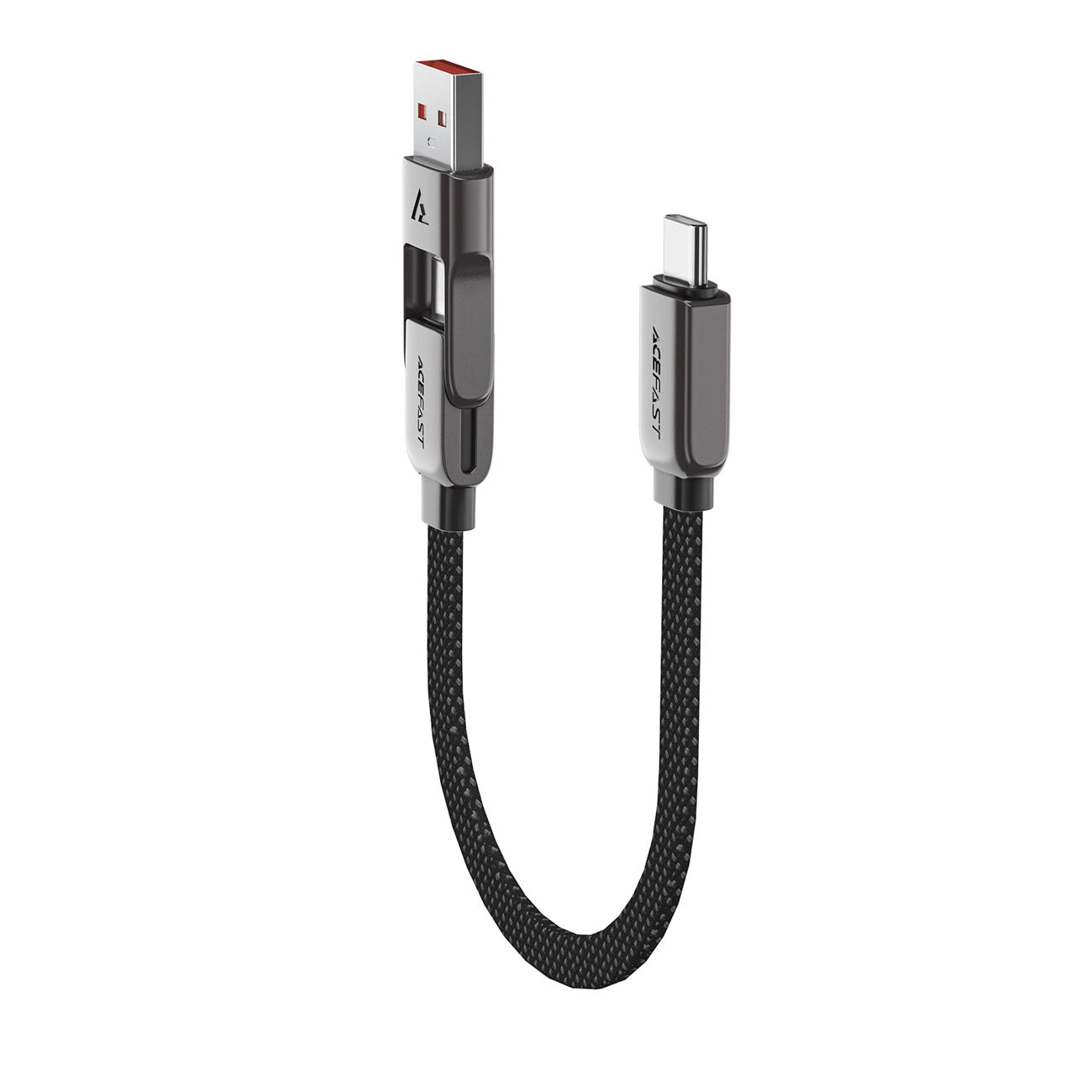 Data- og opladningskabel USB-C - USB-A / USB-C Acefast C13-05, 60W, 0,2m, Sort
