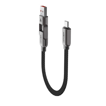 Data- og opladningskabel USB-C - USB-A / USB-C Acefast C13-05, 60W, 0,2m, Sort