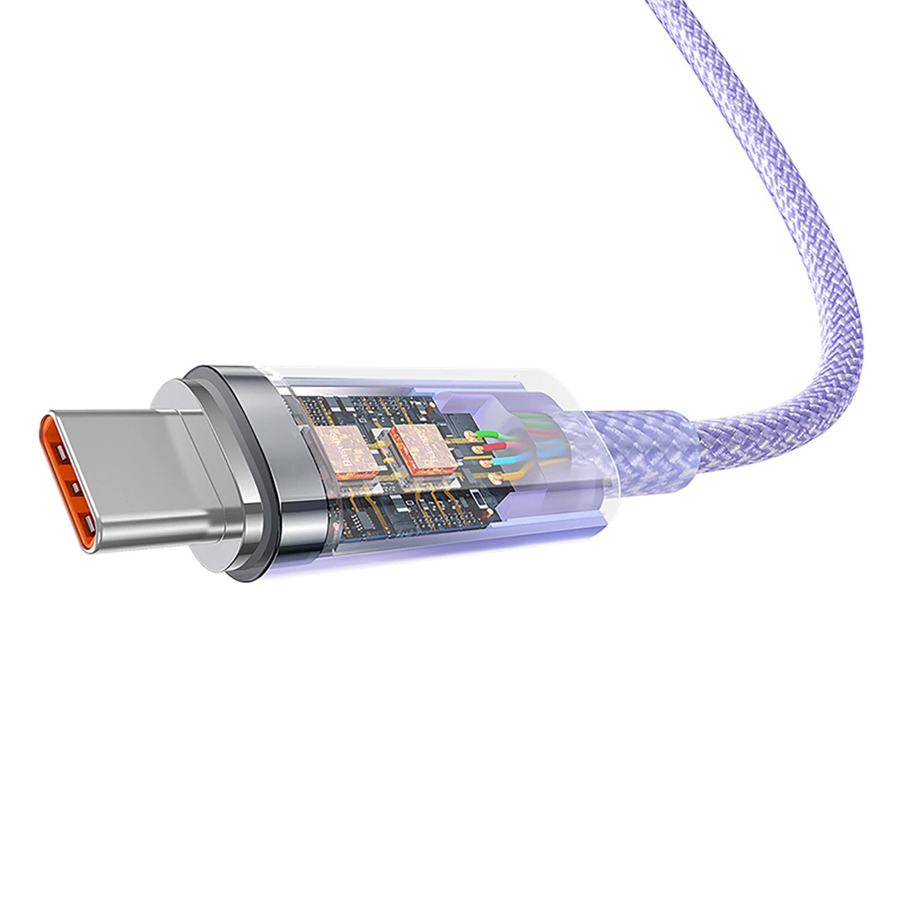 Data- og opladningskabel USB-A - USB-C Baseus Explorer, 100W, 1m, Lilla CATS010405