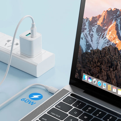 USB-C Data- og Opladningskabel - USB-C Joyroom S-A9, 60W, 1m, Hvid