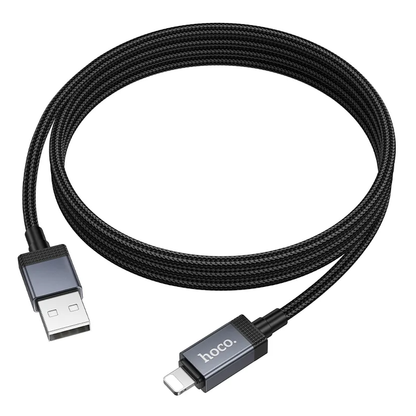 Data- og opladningskabel USB-A - Lightning HOCO X118 Display, 12W, 1m, Sort
