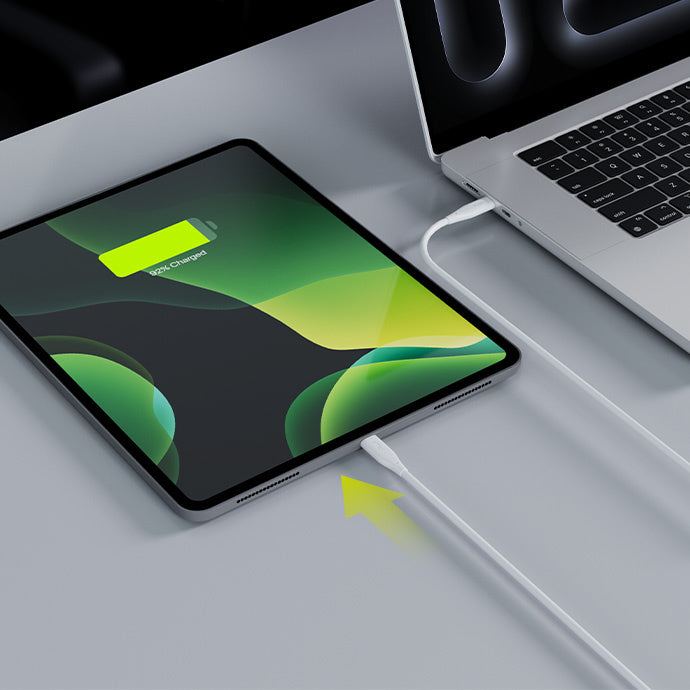 USB-C Data- og Opladningskabel - USB-C Allity. AUC-02, 100W, 2m, Hvid