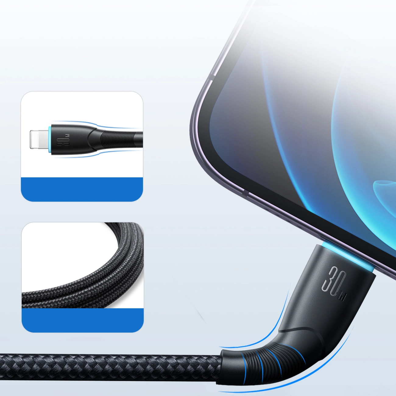 USB-C to Lightning Data and Charging Cable Joyroom S-A32, 30W, 1m, Black