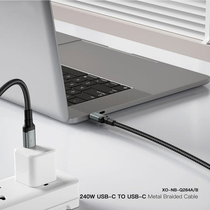 USB-C Data- og Opladningskabel - USB-C XO Design NB-Q264A, 240W, 1m, Sort