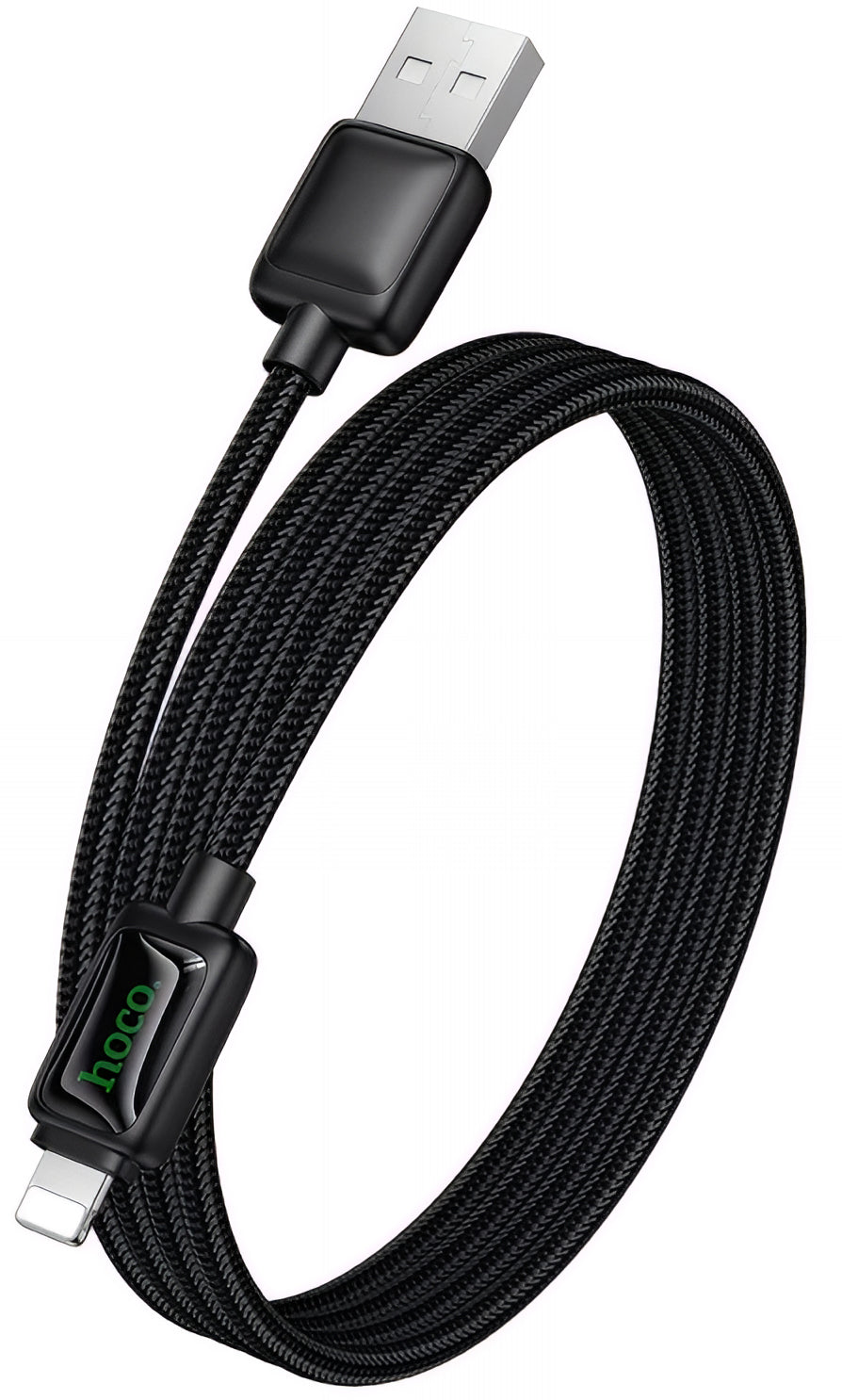 Data- og opladningskabel USB-A - Lightning HOCO U146, 12W, 1,2m, Sort