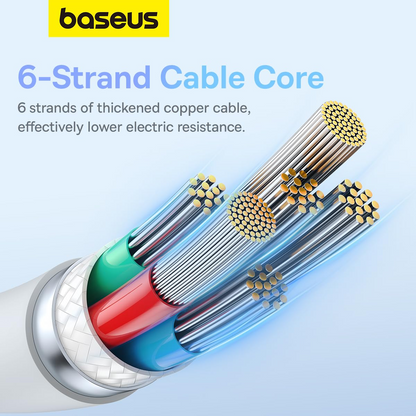 Data- og opladningskabel USB-C - USB-C Baseus Pudding, 100W, 1.2m, Hvid P10355702221-00