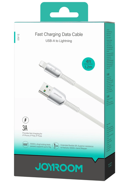 USB-A til Lightning data- og opladningskabel Joyroom S-A51, 18W, 1,2m, grå