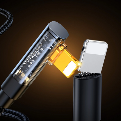 USB-A til Lightning data- og opladningskabel Joyroom S-UL012A6 vinklet, 18W, 1,2m, sort