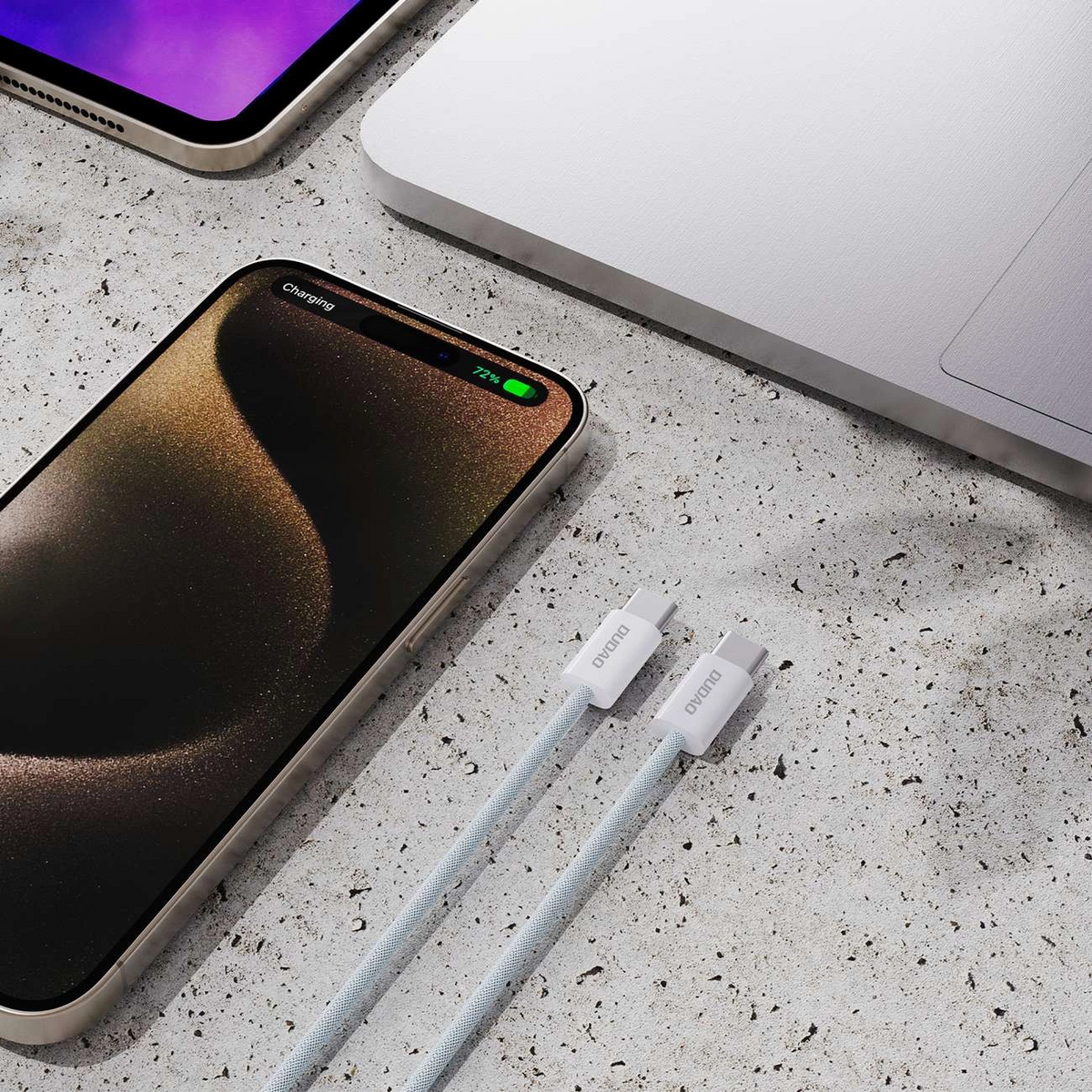 USB-C Data- og Opladningskabel - USB-C Dudao L6C, 30W, 2m, Blå