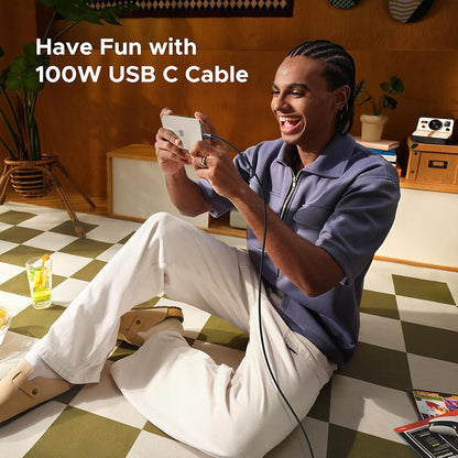 Data- og opladningskabel USB-C - USB-C UGREEN L509, 100W, 1m, Grå