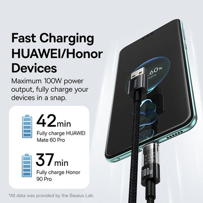 Data- og opladningskabel USB-A - USB-C Baseus Gem, 100W, 2m, Sort P10373002111-01