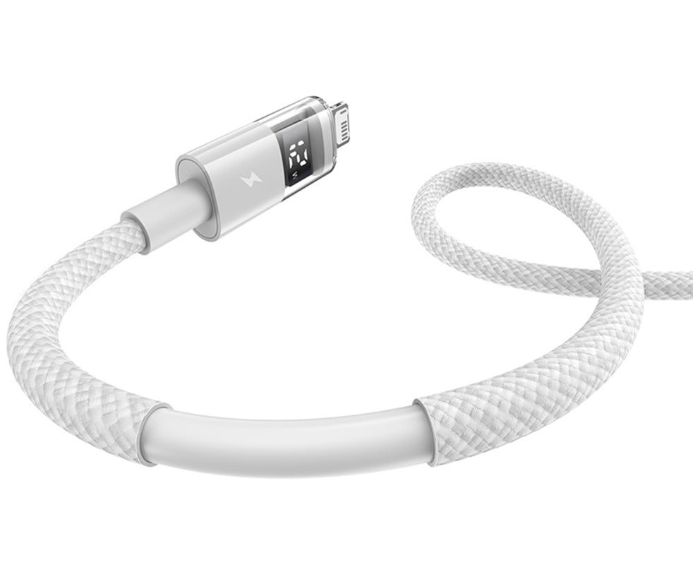 Data- og opladningskabel USB-A - Lightning Baseus Display 2, 18W, 2m, Hvid P10382700211-01