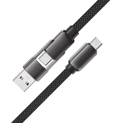 Data- og opladningskabel USB-C - USB-A / USB-C Acefast C13-05, 60W, 0,2m, Sort