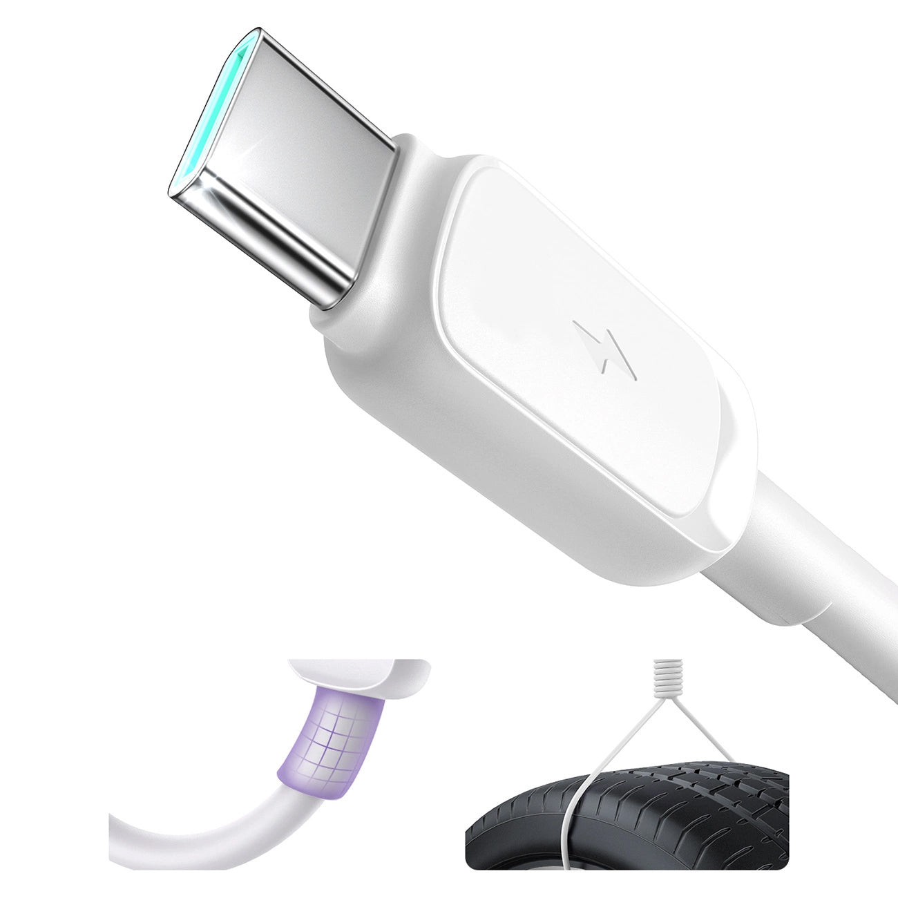 Data- og opladningskabel USB-A - USB-C Joyroom S-A14, 20W, 1,2 m, Hvid
