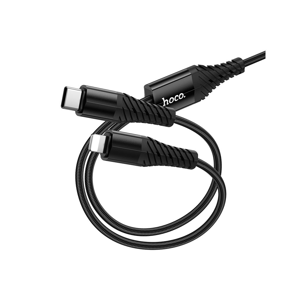 USB-C - Lightning / USB-C Opladerkabel HOCO X123, 10W, 1m, Sort