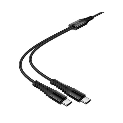 USB-C Charging Cable - 2 x USB-C HOCO X123, 10W, 1m, Black