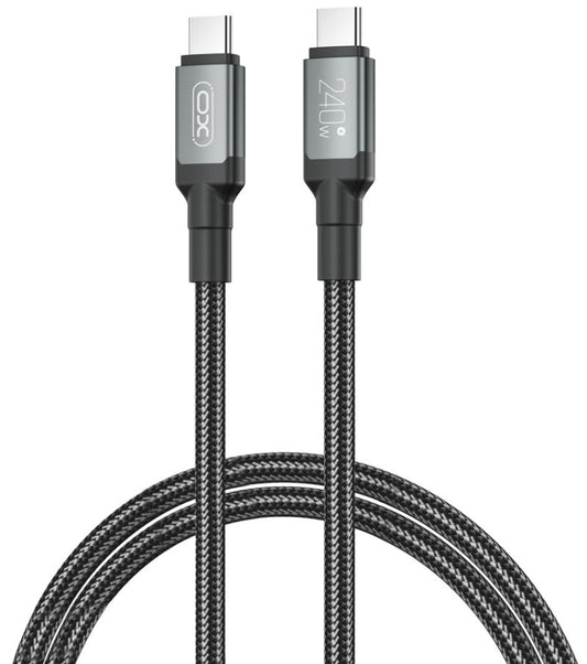 USB-C Data- og Opladningskabel - USB-C XO Design NB-Q264A, 240W, 1m, Sort