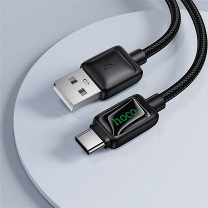 Data- og opladningskabel USB-A - USB-C HOCO U146, 36W, 1.2m, Sort