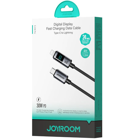 Data- og opladningskabel USB-C - Lightning Joyroom S-A16 Pro Prism Display, 30W, 1.2m, Sort