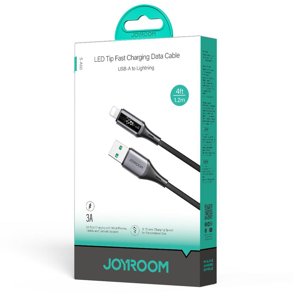 USB-A to Lightning Data and Charging Cable Joyroom S-A60 StarTalk, 18W, 1.2m, Black
