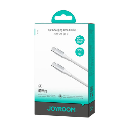 Data- og opladningskabel USB-C - USB-C Joyroom S-A28 Flash, 60W, 1m, Hvid