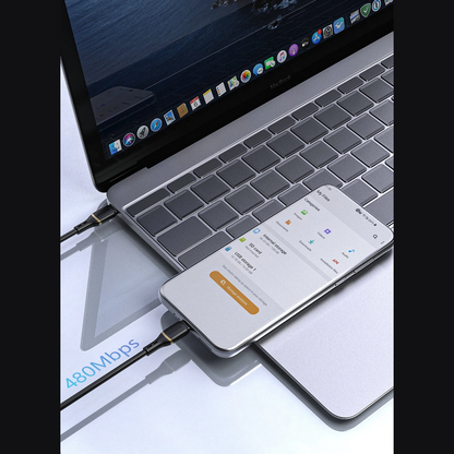 USB-C Data- og Opladningskabel - USB-C Dudao L25C, 30W, 1m, Hvid