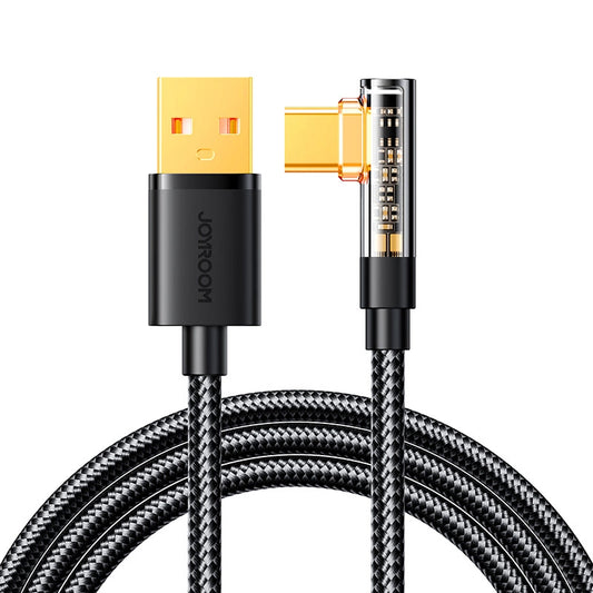 Data- og opladningskabel USB-A - USB-C Joyroom S-UC027A6 Angled, 60W, 1.2m, Sort