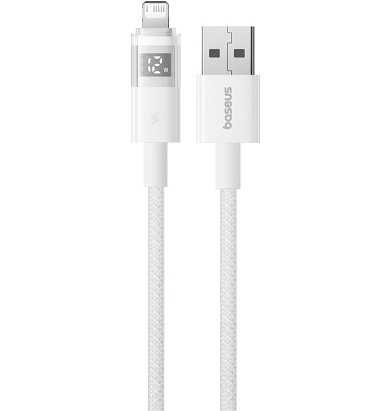 Data- og opladningskabel USB-A - Lightning Baseus Display 2, 18W, 2m, Hvid P10382700211-01