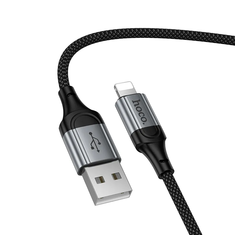 USB-A - Lightning Data og Opladningskabel HOCO X121, 27W, 1.5m, Sort