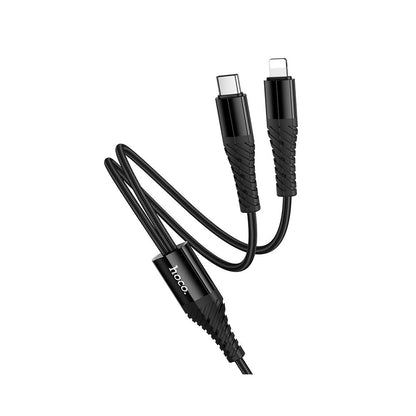 USB-C - Lightning / USB-C Opladerkabel HOCO X123, 10W, 1m, Sort