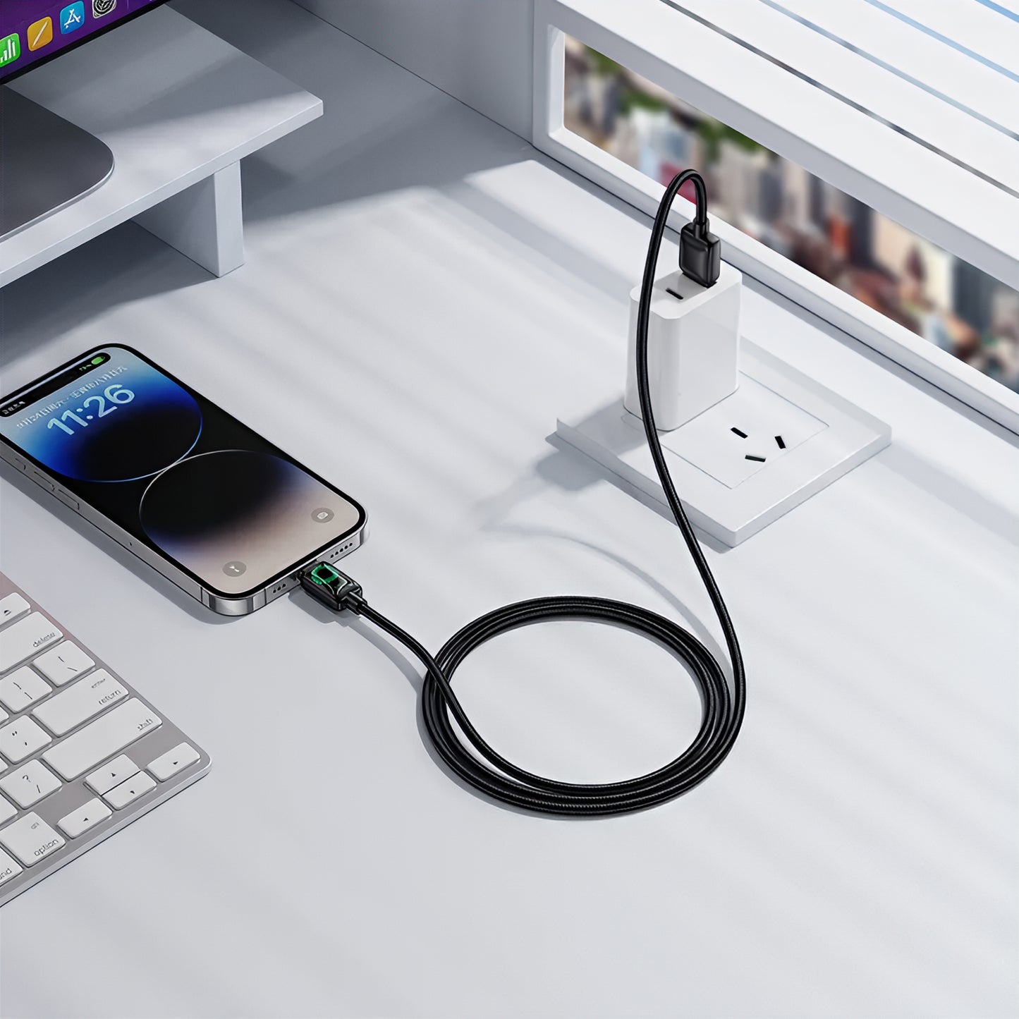 Data- og opladningskabel USB-A - Lightning HOCO U146, 12W, 1,2m, Sort
