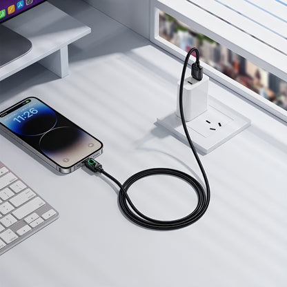 Data- og opladningskabel USB-A - Lightning HOCO U146, 12W, 1,2m, Sort