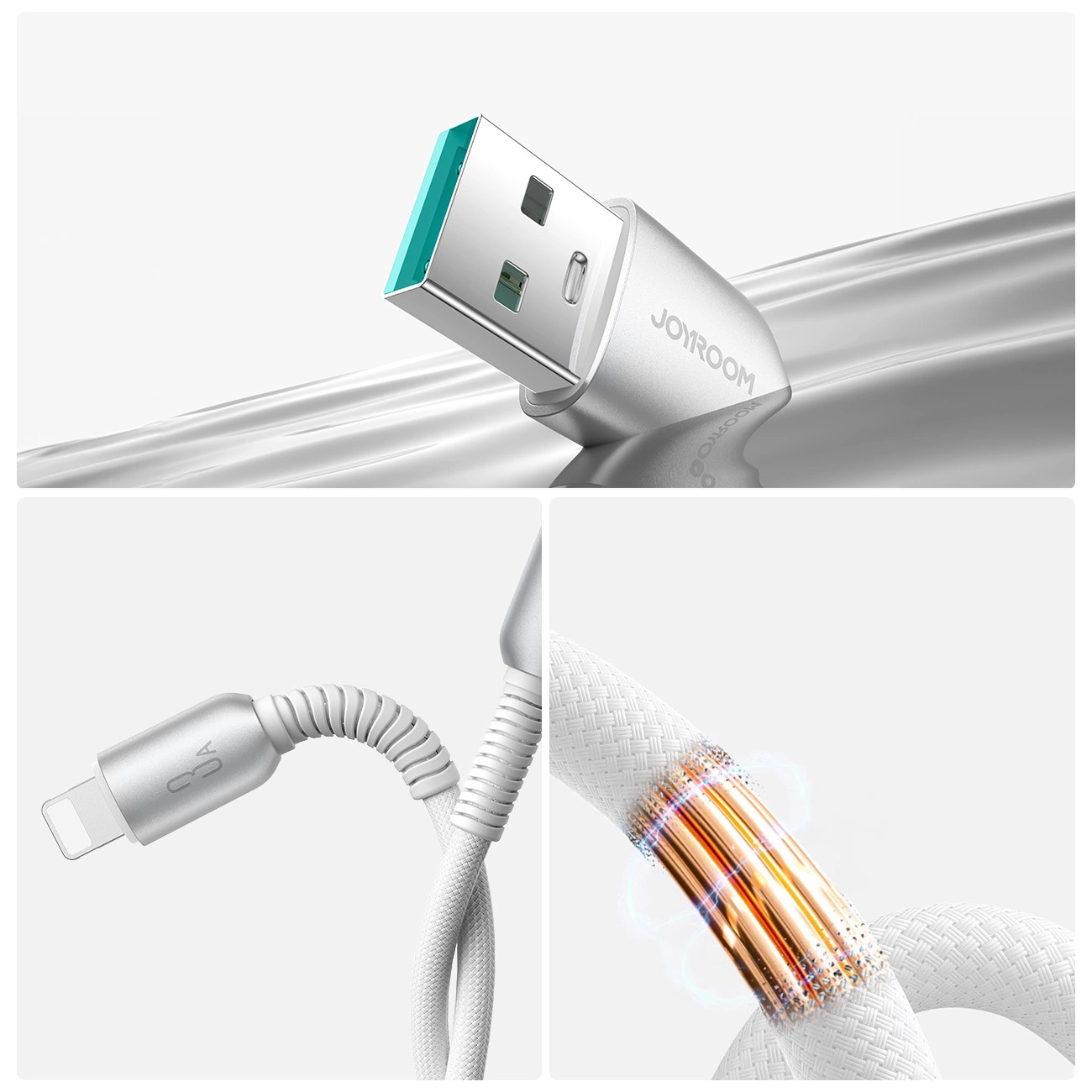 USB-A til Lightning data- og opladningskabel Joyroom S-A51, 18W, 1,2m, grå