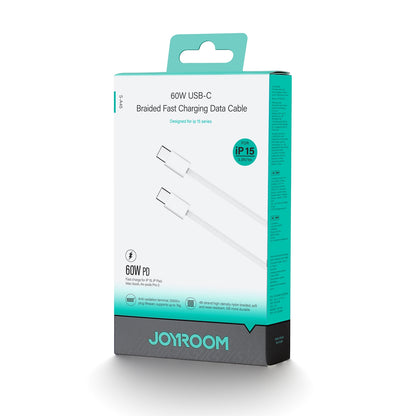 USB-C data- og opladningskabel - USB-C Joyroom S-A45, 60W, 1m, hvid 