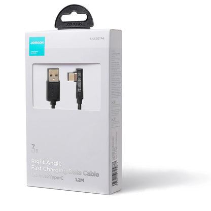 Data- og opladningskabel USB-A - USB-C Joyroom S-UC027A6 Angled, 60W, 1.2m, Sort