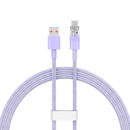 Data- og opladningskabel USB-A - USB-C Baseus Explorer, 100W, 1m, Lilla CATS010405