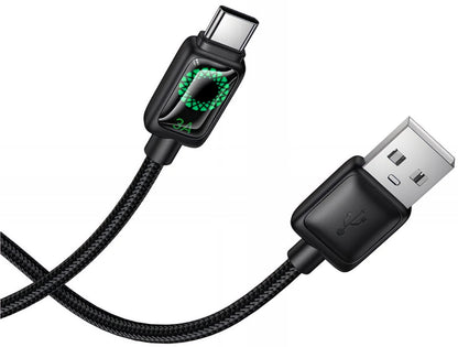 Data- og opladningskabel USB-A - USB-C HOCO U146, 36W, 1.2m, Sort