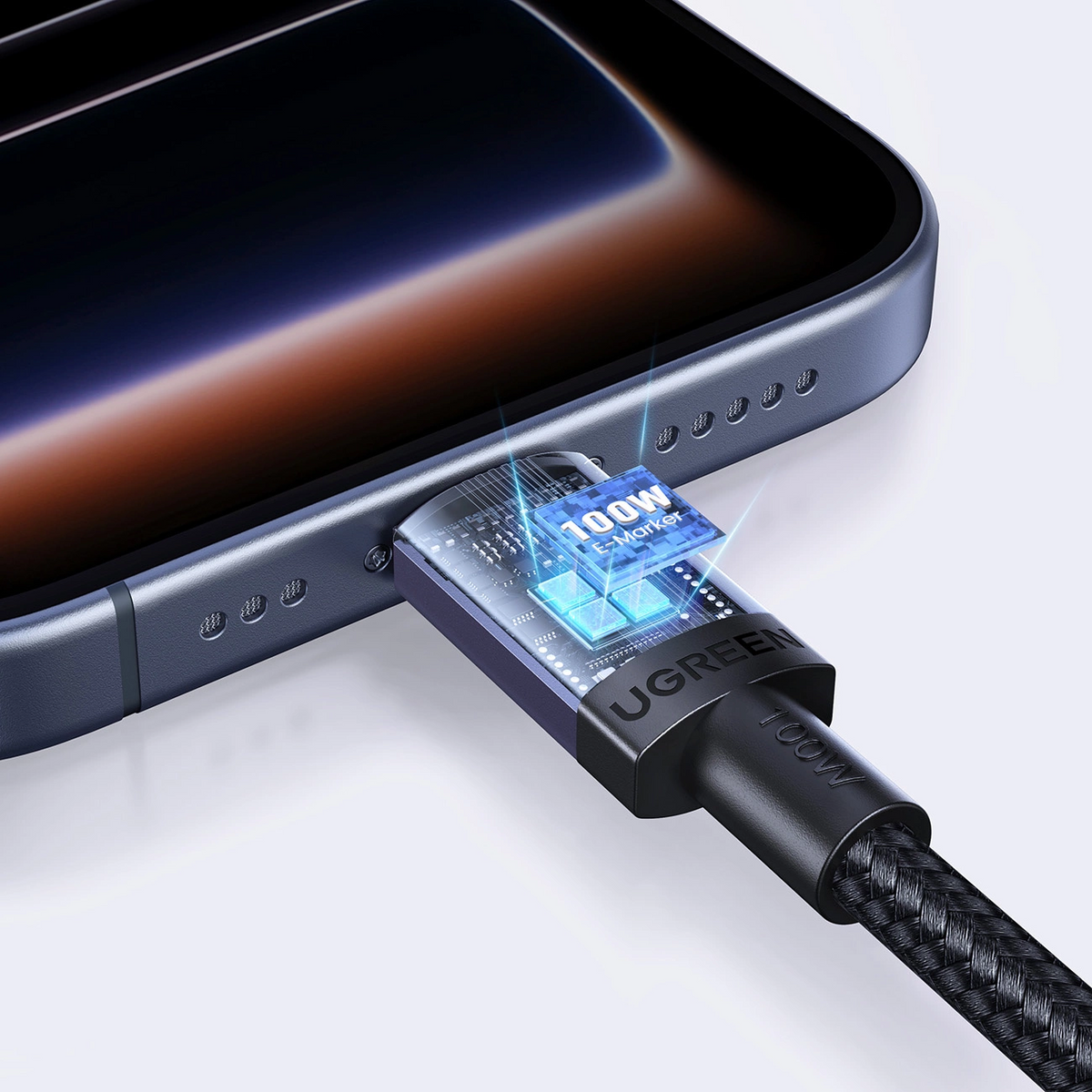 USB-C Data- og Opladningskabel - USB-C UGREEN, 100W, 3m, Sort