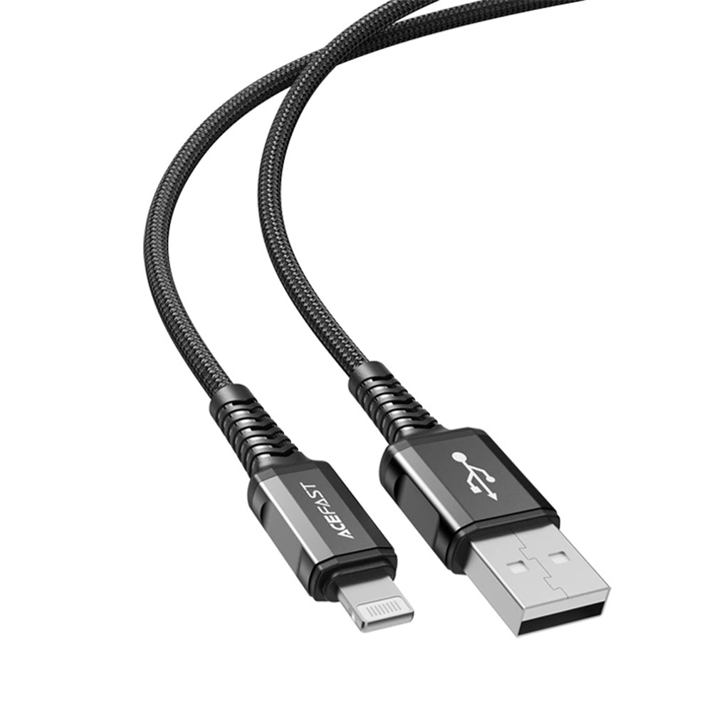 Data- og opladningskabel USB-A - Lightning Acefast C1-02, 18W, 1,2m, Sort